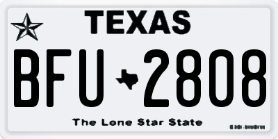 TX license plate BFU2808
