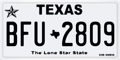 TX license plate BFU2809