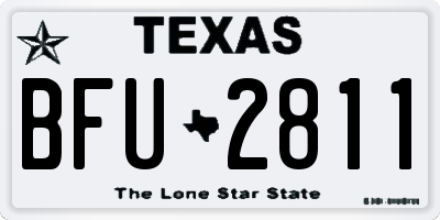 TX license plate BFU2811