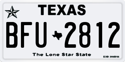 TX license plate BFU2812