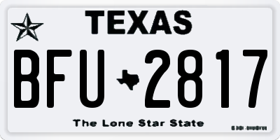 TX license plate BFU2817
