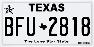 TX license plate BFU2818