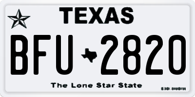 TX license plate BFU2820