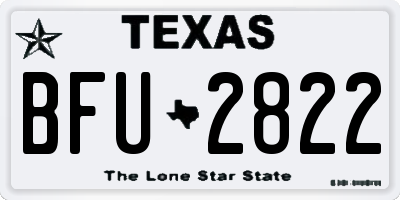 TX license plate BFU2822