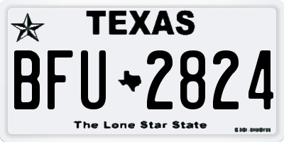 TX license plate BFU2824