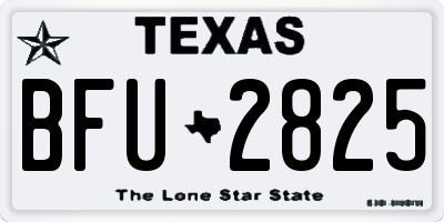 TX license plate BFU2825