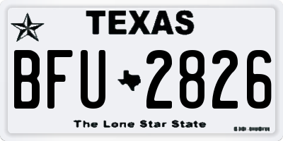 TX license plate BFU2826