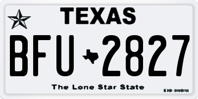 TX license plate BFU2827