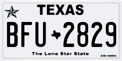 TX license plate BFU2829