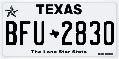 TX license plate BFU2830