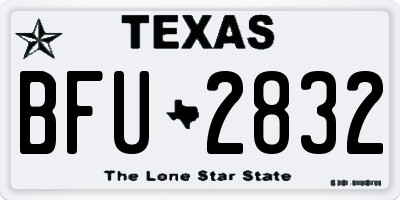 TX license plate BFU2832