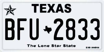 TX license plate BFU2833
