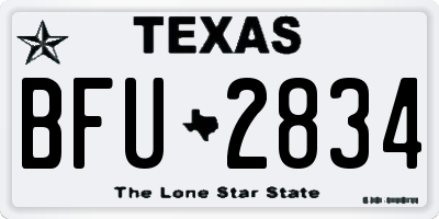 TX license plate BFU2834