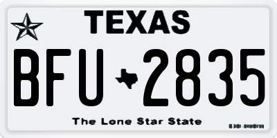 TX license plate BFU2835