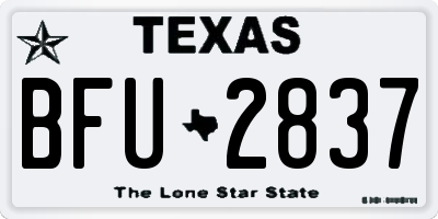 TX license plate BFU2837