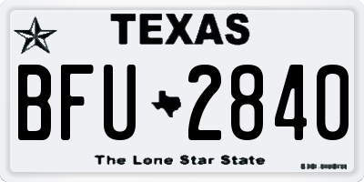 TX license plate BFU2840