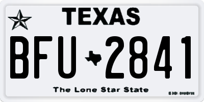 TX license plate BFU2841