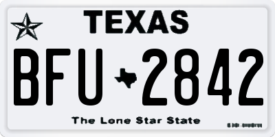 TX license plate BFU2842