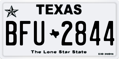 TX license plate BFU2844