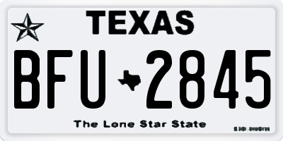 TX license plate BFU2845