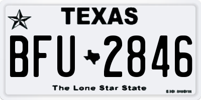TX license plate BFU2846