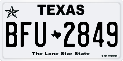 TX license plate BFU2849