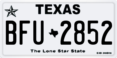 TX license plate BFU2852