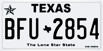 TX license plate BFU2854