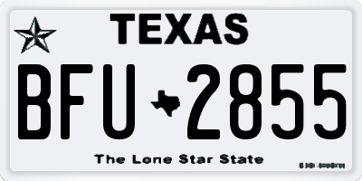 TX license plate BFU2855