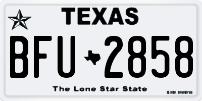 TX license plate BFU2858