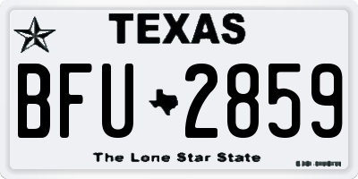 TX license plate BFU2859