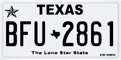 TX license plate BFU2861