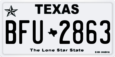 TX license plate BFU2863