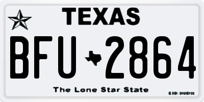TX license plate BFU2864