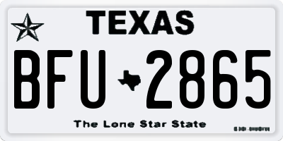 TX license plate BFU2865