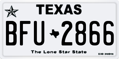 TX license plate BFU2866