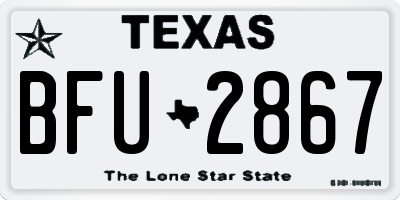 TX license plate BFU2867