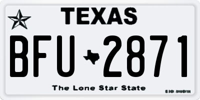 TX license plate BFU2871