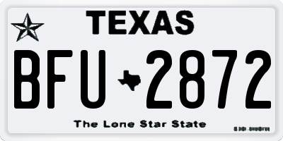 TX license plate BFU2872