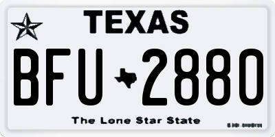 TX license plate BFU2880