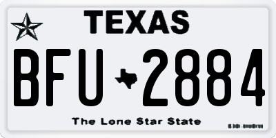 TX license plate BFU2884