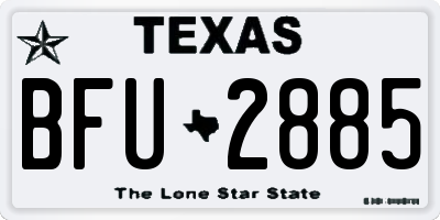 TX license plate BFU2885