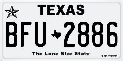 TX license plate BFU2886