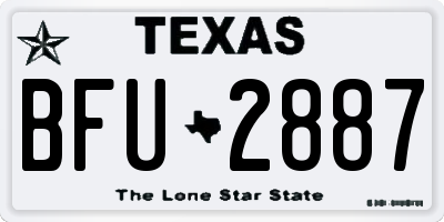 TX license plate BFU2887
