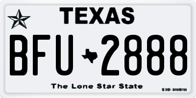 TX license plate BFU2888