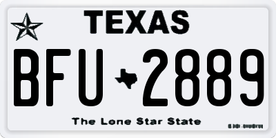 TX license plate BFU2889