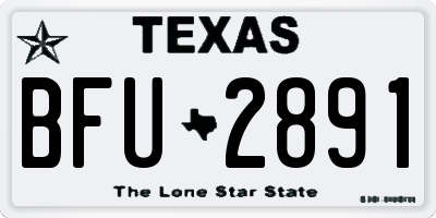 TX license plate BFU2891