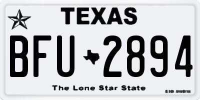 TX license plate BFU2894