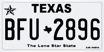 TX license plate BFU2896