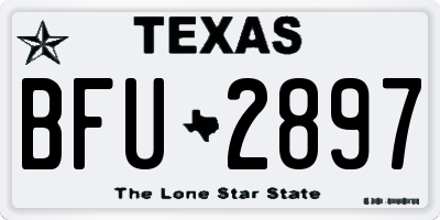 TX license plate BFU2897